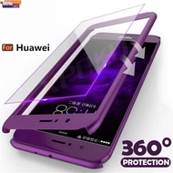 360 Full Body Phone Casing Huawei Y6P Y7P 2020 Y6 Pro 2019 Huawei Y9 2019 Nova 7i 7SE 5T 3i 2i Y6 2018 Protective Case with Tempered Glass Film