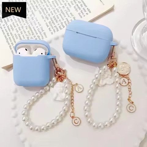 For apple airpod 4 Case airpod pro 2 cover Luxury Retro Pearl /cute angel Silicone earphone cover fu