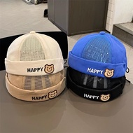 Summer Breathable Mesh Baby Brimless Hat Cute Bear Kids Docker Cap Toddler Boys Girls Dome Melon Cap