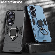 KEYSION Shockproof Armor Case for HONOR 90 5G 90 Lite 5G Soft Silicone+PC Ring Stand Phone Cover for Huawei Honor 90 70 5G