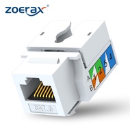 Zoerax แจ็คตัวเชื่อมต่อแบบเจาะลง Cat6 10ชิ้นอะแดปเตอร์อีเธอร์เน็ตตัวต่อโมดูล90องศาสามารถใช้งานร่วมกับ Cat5/5e/6ได้