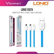LDNIO XS-07A XS-07 XS07A XS07 I-CABLE/ MICRO/ TYPE C TO USB CABLE 2.1A TRANSMISSION CABLE - 100CM