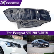 Kamshing LED Headlight Base Cover For Peugeot 508 2015-2018 Front Head Light Back Lid Head Lamp Rear