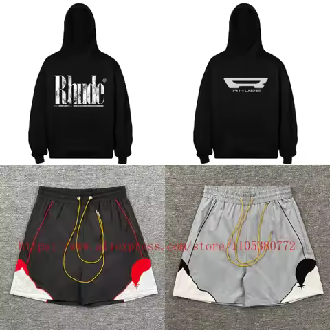 2026 New RHUDE Men's Breathable Shorts, Loose and Casual High-quality Men's Casual Shorts