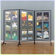 Folding Grid Display Stand Painting Exhibition Studio Kindergarten Works Display Stand Mobile Exhibi