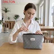 DALTON Plaid Zipper Makeup Bag, Thick Plaid Fine Plaid Cosmetic Pouch, Elegant Large Capacity Durabl