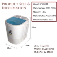 mesin basuh mini/Portable 4.5kg Mini Dehydration Washing Machine