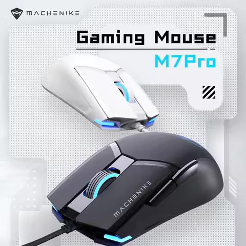 Machenike M7Pro Wired Gaming Mouse USB Instant A825 12800DPI 1000Hz 7 Button 65g RGB For Laptop PC M