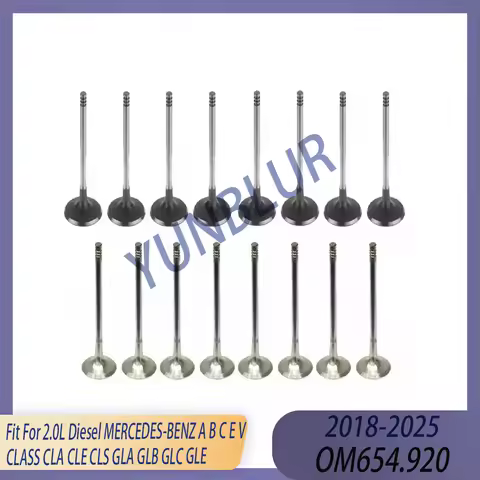 16pcs Engine Intake Exhaust Valve Kit Fit 2.0 L OM654 Diesel 18-25 For MERCEDES-BENZ A B C E V CLASS