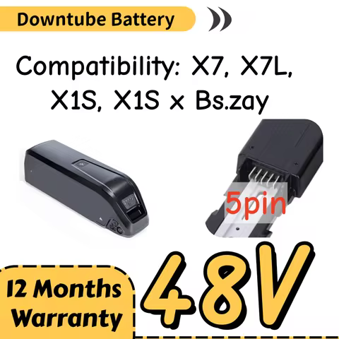 Macfox X7 X1S 48V 13Ah 15Ah 17.5Ah 5pin Downtube Battery for Macfox X7L X1S x Bs.zay Electric Bike B