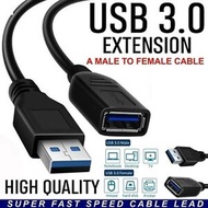 SG STOCK USB 3.0 A Male to A Female Cable 0.3m/ 0.5m/ 1m/ 1.8m/ 3m/ 5m Black