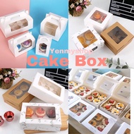 10 Pcs Kotak Handle Cavity Muffin / Holes Cavity Cupcake Muffin Box Egg Tart Packaging Plain Cup Cak