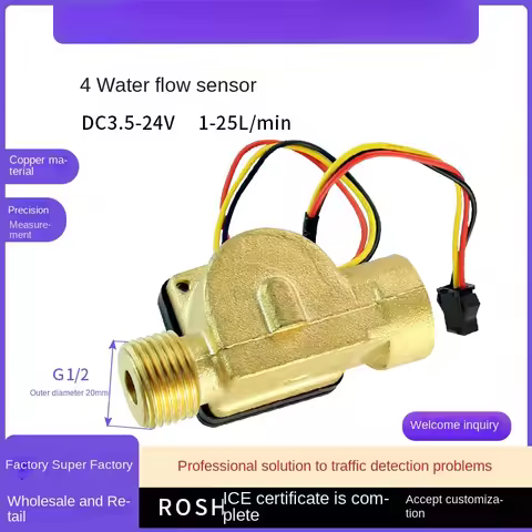 G1/2 Internal Thread Water Flow Sensor Hall Sensor Pulse Flow Meter Liquild Flowsensor DN15