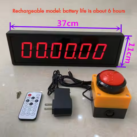4-Digit/ 6-Digit Digital Display Countdown Stopwatch Timer 2.3 Inch with Remote Control for Competit