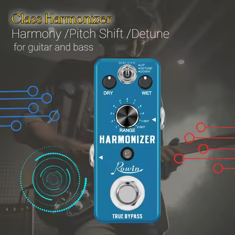 Rowin Guitar Harmonizer Pedal Digital Effect Pedal Harmonic Harmony Pitch Shifter True Bypass For El
