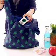 กระเป๋าช้อปปิ้งสำหรับผู้หญิงกระเป๋าเก็บของรักษ์โลกสุดสร้างสรรค์กระเป๋าผ้าสีเขียวพับได้พิมพ์ลายแฟชั่น