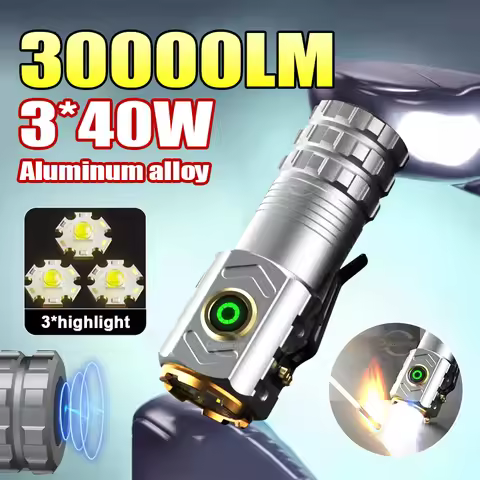 2024 Mini Flashlight 18650 Ultra Powerful Torch High Lumen 30000 Flashlight High Power Led Flashligh