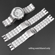 02d 21mm Watchband For Swatch Steel Strap Cold Light YRS403 YRS412 YRS402 Stainless Steel Brac aXe