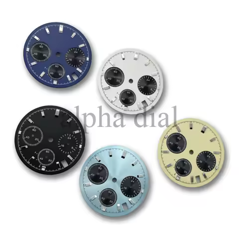 29.5mm Arabic Pande 3Eyes Sunburst Matte Green Lume Watch Dial Suitable For Seiko Daytona VK63 Quart