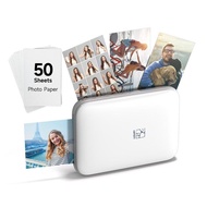 Portable Thermal Wireless Photo Printer, USB Rechargeable Photo Printer, Bluetooth-compatible Photo 
