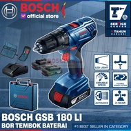 BOSCH BOR TEMBOK BATERAI GSB 180-LI 18 V DAN FREE MATA BOR DAN OBENG