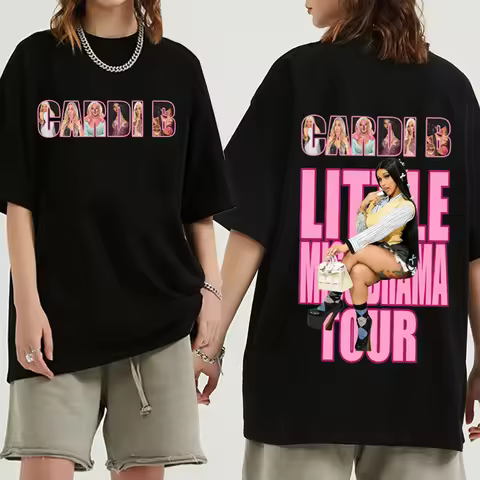 Cardi B Tour 2026 T-shirt Man Woman Harajuku Short Sleeve O-neck Casual Shirt