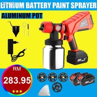 ◄♚1000ml Electric Paint Sprayer Cordless Spray Gun High Power Battery Airbrush Power Tools With Alu Pot 4 &amp; Nozzles