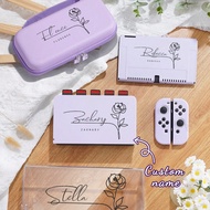 เคส Switch แบบกำหนดเองพร้อมชื่อดอกไม้ เข้ากันได้กับ Nintendo Switch OLED/Switch Lite/2025 เคส Switch