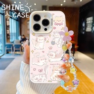 MERAH Applicable to OPPO A60 Phone case A32 A31 A35 Pink color cartoon cute trendy cat A36 A58 A38 A