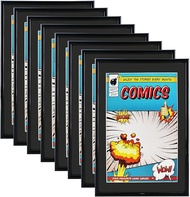 Comic Book Frame 8 Pack UV ProtectionBlack Mat Fits Current Comics up to 6 3/4" x 10 1/4" Wall or Ta
