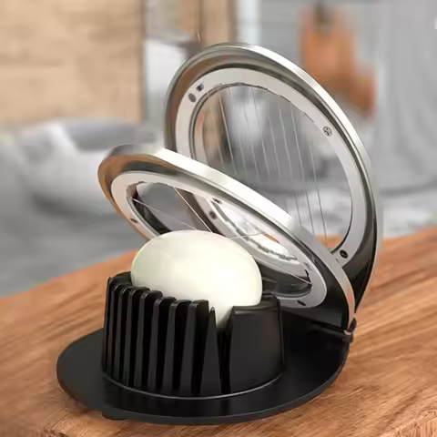 Professional 2 in 1 Egg Cutter Rust-proof Ergonomic Handle Egg Slicer Stainless Steel Japanese Style