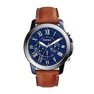 Fossil Men s Grant Quartz Stainless Steel and Leather Chronograph Watch Color: Blue, Brown (Model...
