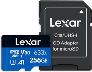 LEXAR - 【附SD Adapter】Blue Series microSDXC 633X USH-I 256GB 記憶卡｜附SD卡轉接卡｜快速記憶卡 手機記憶卡｜手遊記憶卡｜IP Cam 監控攝