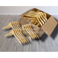 GANTUNGAN KAYU (50Pcs) Natural Adult Wooden Hangers Wooden Clothes Hangers