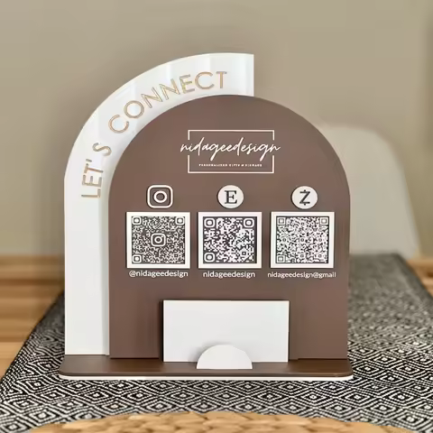 Multi QR Code Stand Custom Acrylic QR Code Display Sign Business Payment Social Media Reviews Person