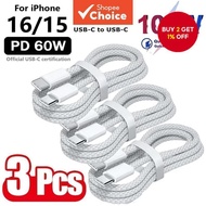 USB-C to USB-C 60W Fast Charging Cable Compatible for iPhone 16/15 Pro Max/iPad Pro/Air 5, MacBook/S