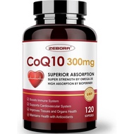 ZEBORACoQ10-300mg-SoftgelswithPQQ,BioPerine&Omega-3,120ServingsCoenzymeQ10(Ubiquinone)forHigh-Absorp