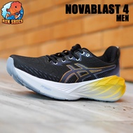 รองเท้าวิ่ง Asics - Novablast 4 1011B693 001 สี ดำ พื้นขาวเหลือง FF Blast+ ขายแต่ของเเท้เท่านั้น