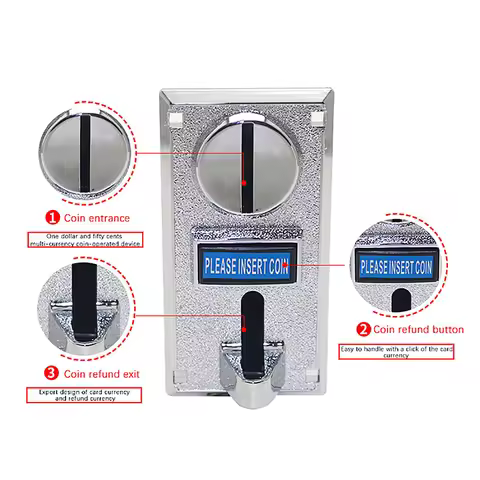 1Pc 616 Multi Coin Slot Acceptor Electronic Roll Down Coin Acceptor Selector Mechanism Arcade Game T