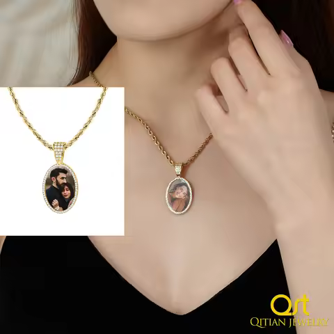 Personalized Necklace With Photo Memory Picture Necklaces For Women Portrait Jewelry Gift Locket Pen
