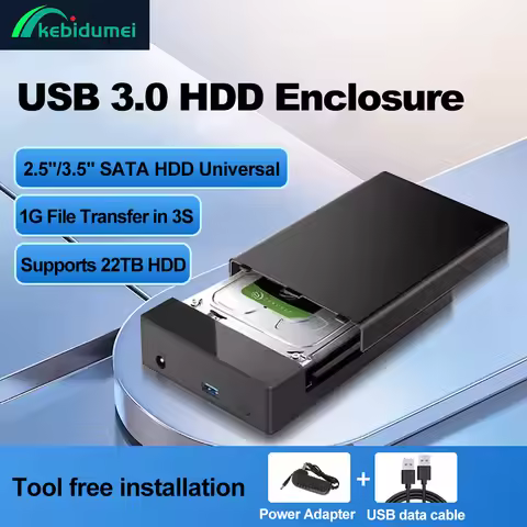 2.5/3.5 inch HDD Case USB3.0 Hard Drive Enclosure SATA to USB 3.0 External Hard Drive Reader 5Gbps 2