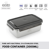 iGOZO Pure Anti-Bacterial 316 Stainless Steel Food Container Lunch Box (600ml / 1000ml / 1400ml / 2000ml / 2800ml)