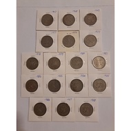 Duit Lama [Vintage Collectible] Malaysia 1st Series 50 Sen Parlimen Complete Set Of 17pcs Coins