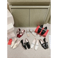 Purchasing Agent Level RV Loafers with Rhinestone Buckle Patent Leather Genuine Leather Square Buckl