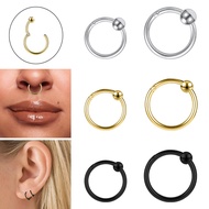 1 PC 14G Nose Ring Piercing Stainless Steel Nostril Ring Round Ball Labret Lip Piercing 8mm/10mm Sep