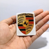 Porsche emblem sticker embossed resin flexible