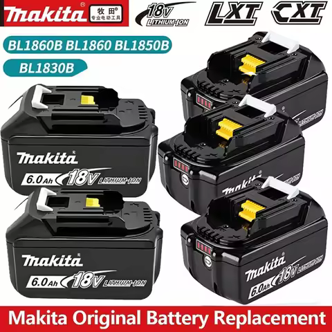 Makita Battery 6.0Ah 100% Genuine for Makita 18V Battery BL1860B BL1850B BL1850 BL1860 DDF487 Replac