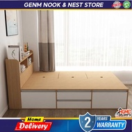 GENM Tatami Bed Frame Northern Europe Bed Moisture-Proof Platform Bed Large Drawer Tatami Bed