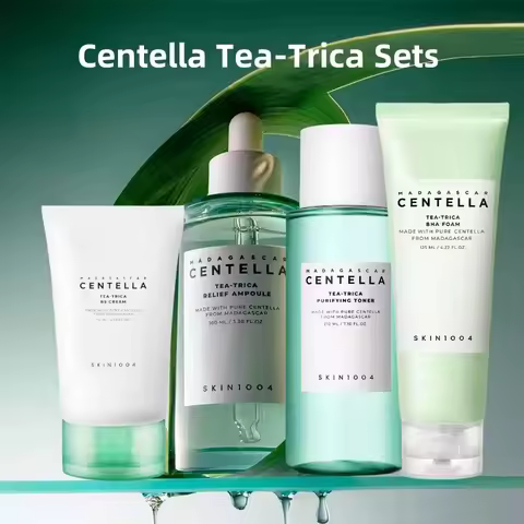 Korean Centella Skincare Set Foam, Acne Toning Toner,Ampoule,Moisturizing Cream,Cleansing Oil Daily