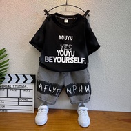 [New Product] Baby Boy Set Little Boy Cool Handsome Children Short-Sleeved Boy Handsome Two Sets [Ho